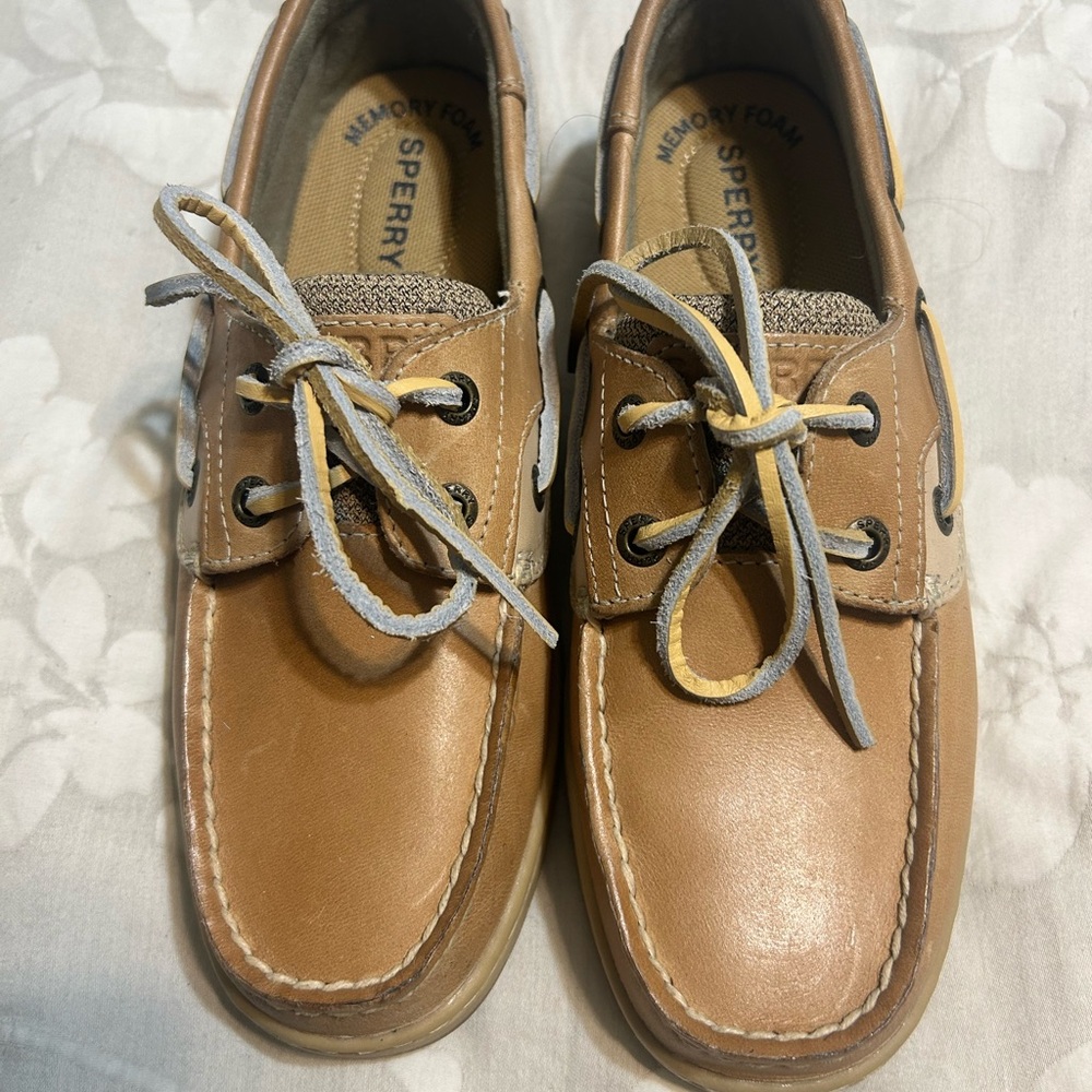 Sperry Tan Leather Moccasin-Style Boat Shoes